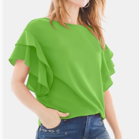 🍀 CHICO Chive Green Blouse - NWT - Picture 2 of 7